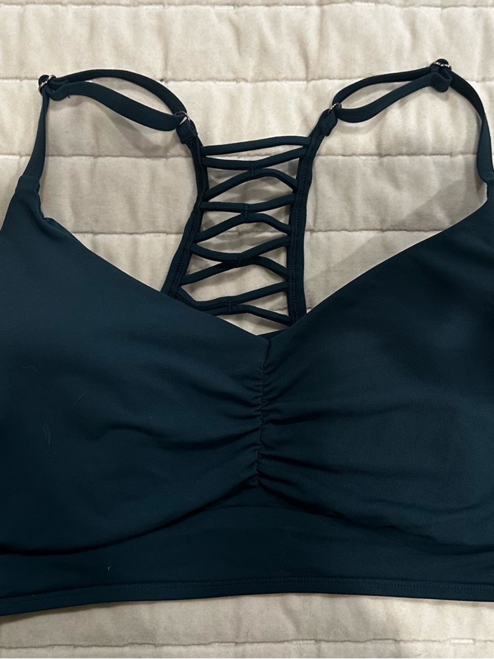 CALIA by Carrie Underwood Strappy-Back Bikini Top - Teal